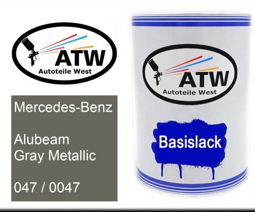 Mercedes-Benz, Alubeam Gray Metallic, 047 / 0047: 500ml Lackdose, von ATW Autoteile West.